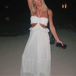Mint cutout maxi dress